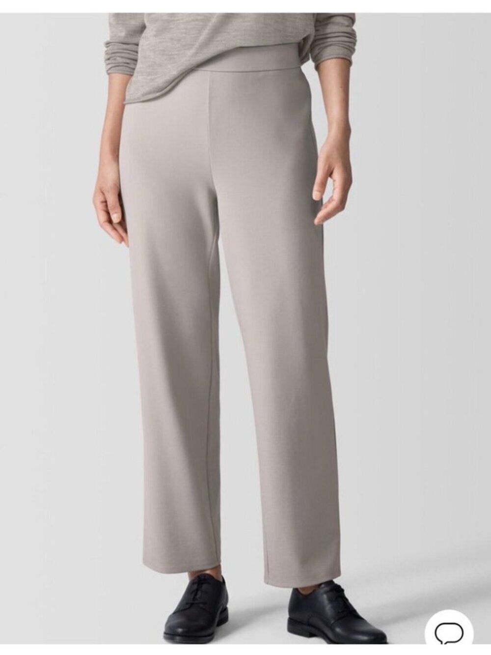 Eileen Fisher Washable Flex Ponte Straight crop Pant Women’s PM, Cream
